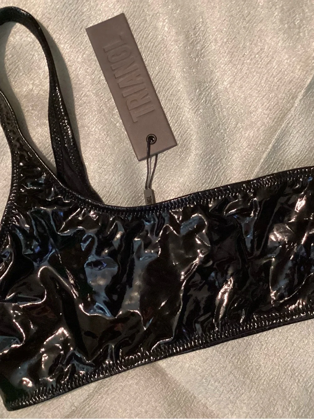 triangl swimwear Black Shiny One-Shoulder Bikini